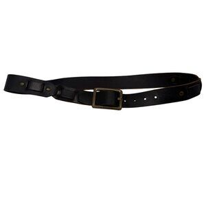 Banana Republic Mens Cow Leather Braided Buckle Belt Black Classic Casual Travel